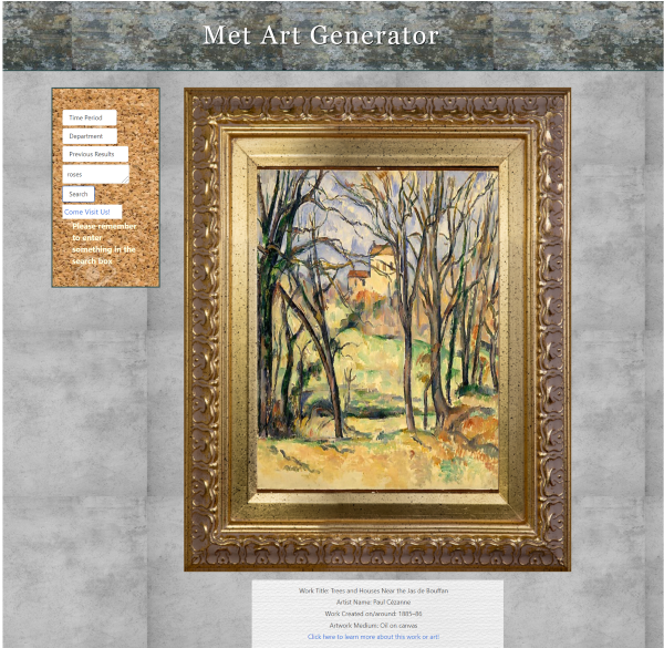 Screenshot of Random Art Generator Project